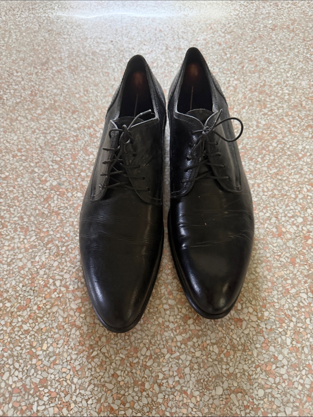 Dolce & Gabbana Black Leather Derby Lace-Up Shoes